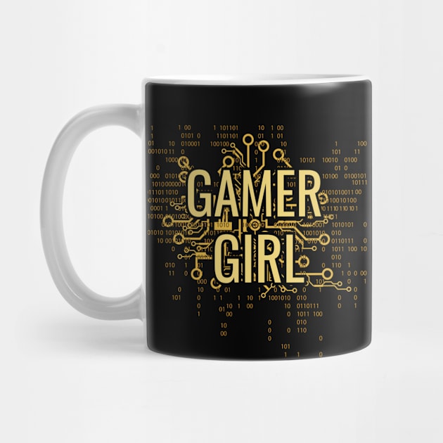 GAMER GIRL Yellow Gold cyber circuit by FutureImaging